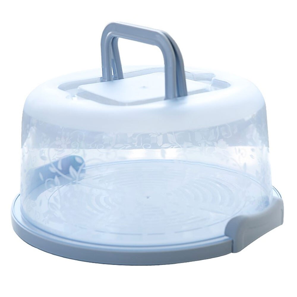 Cake Storage Box Cake Box Cupcake Container Plastic Round Portable Durable Handheld Birthday Kitchen Tool Sealing Bar Wedding: Blue