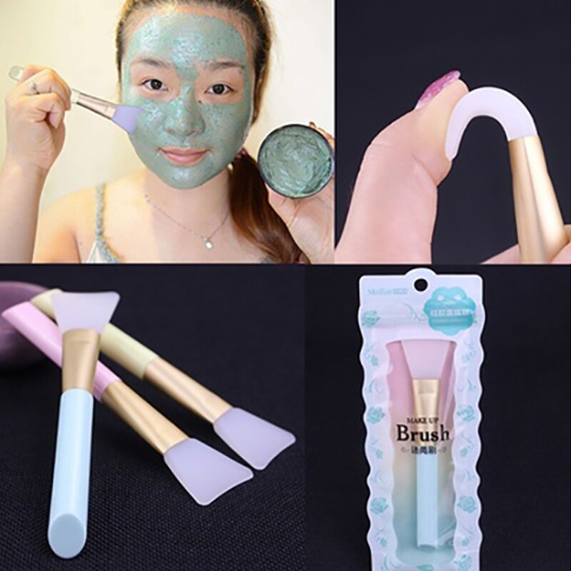 1 stk makeup børste maske ansikts hudpleie verktøy maske skjønnhetsverktøy myk silikon nylon ansikts gjørme maske applikator ansikts gjørme børste