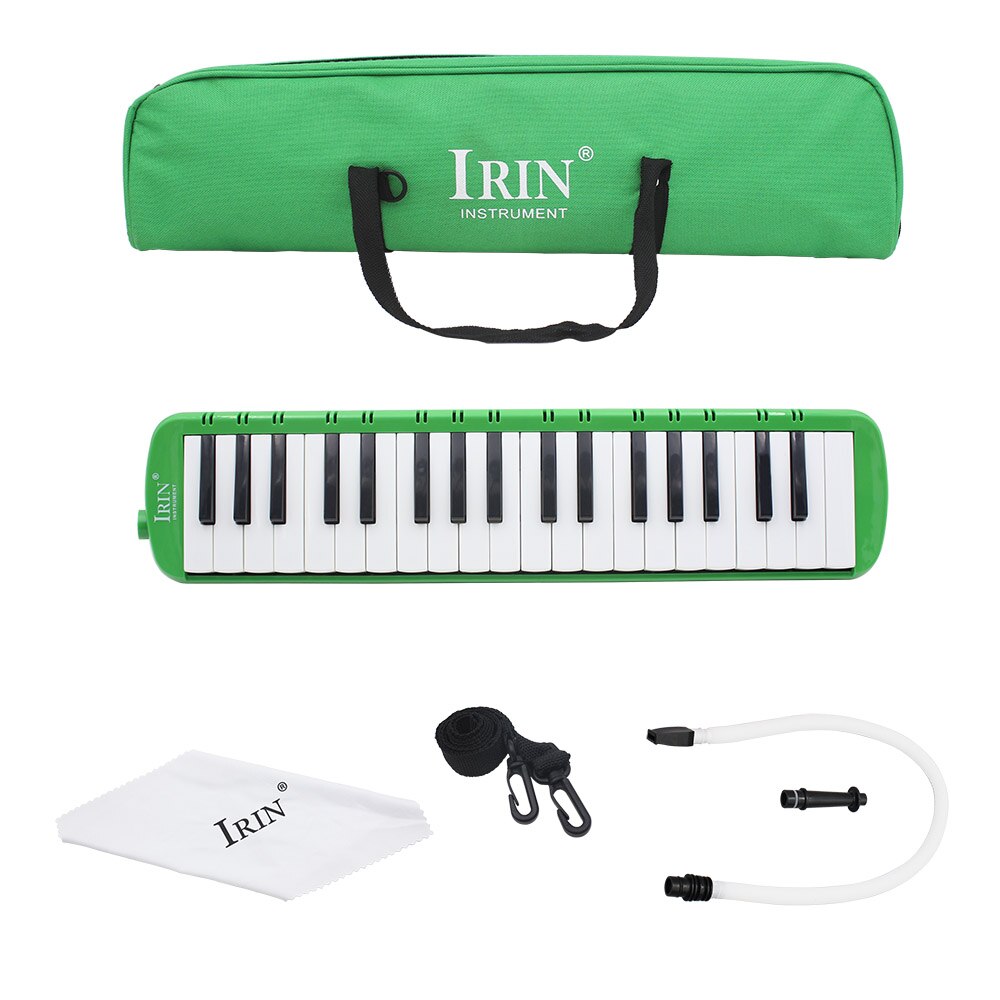 37 Keys Piano Melodica Pianica Musical Instrument with Carrying Bag for Students Beginners Kids: Green