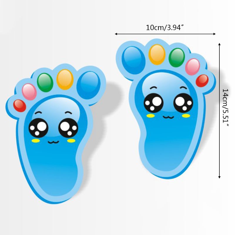 Pegatinas de suelo autoadhesivas para niños, calcomanías de huella de distancia Social, 15 pares, QX2E