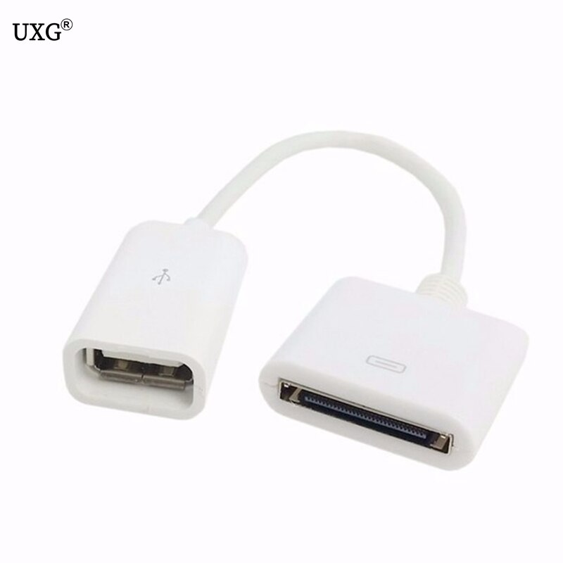 15CM Docking 30pin Female naar USB 2.0 Female Charge Korte Kabel Dock 30P Black & White