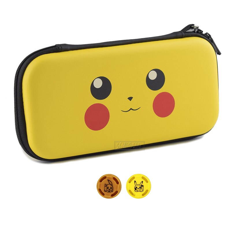 Mini Nintend Switch Lite accesorios bolsa de viaje bolso NS funda y palillos de pulgar empuñaduras tapa para NS para Switch Lite película de cristal: pikachu1