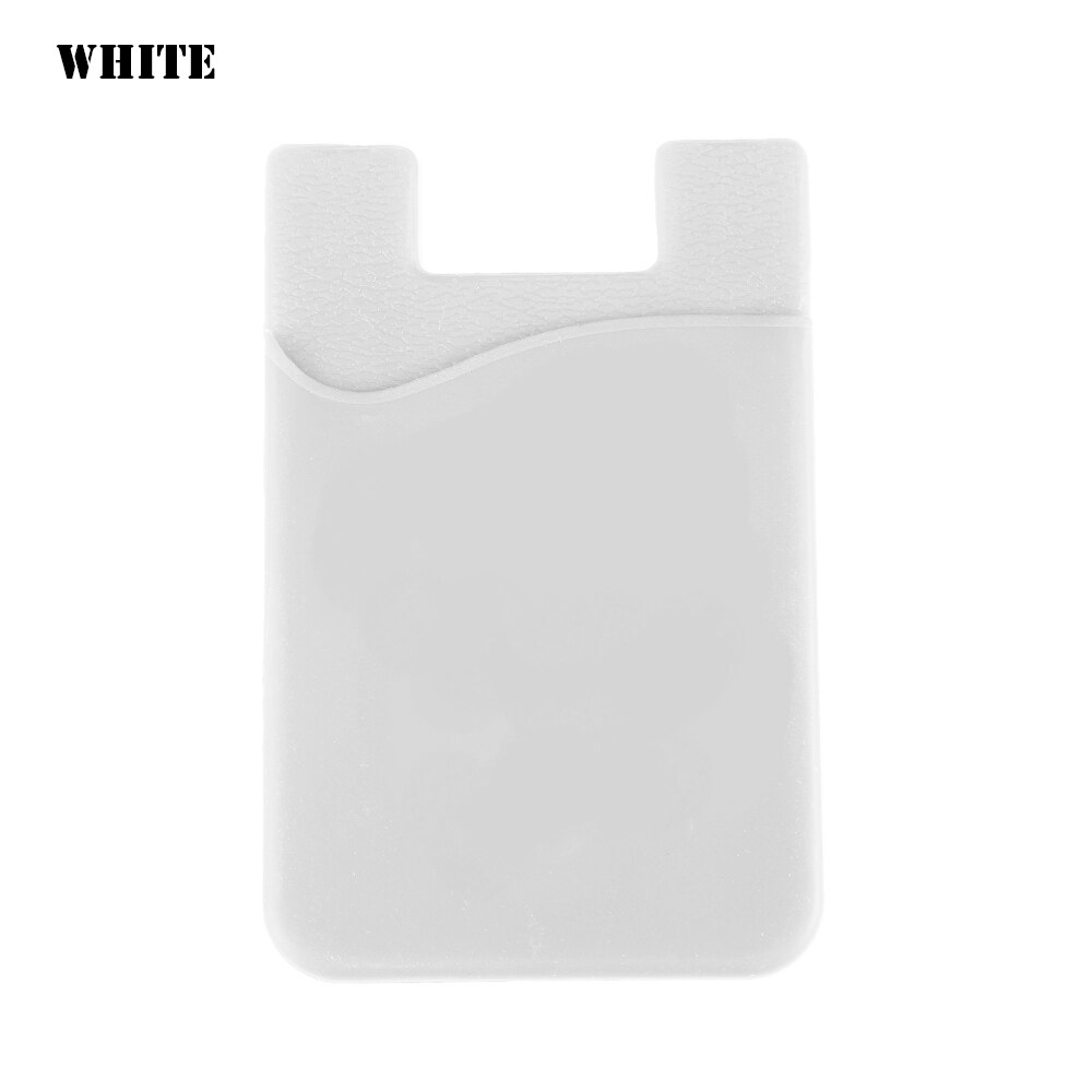 Elástico elástico Lycra adhesivo teléfono celular ID tarjeta de crédito titular mujeres hombres pegatina bolsillo cartera caso tarjeta titular se adapta a la mayoría del teléfono: white