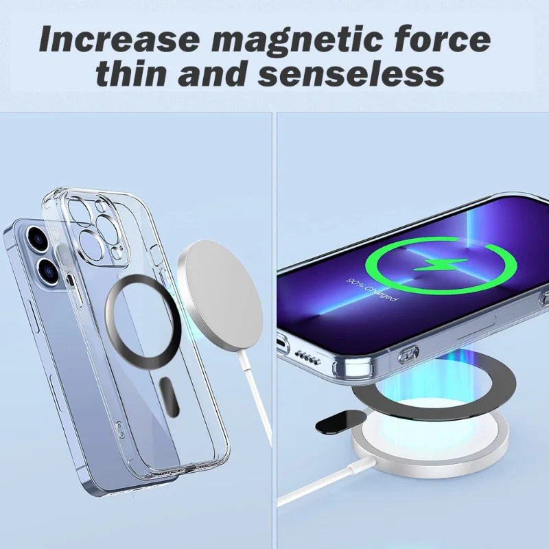 Uniwersalny pierścień magnetyczny z adapterem do bezprzewodowego ładowania Magsafe Akcesoria do iPhone'a 14/13/12 Pro Max Galaxy Steel Ring