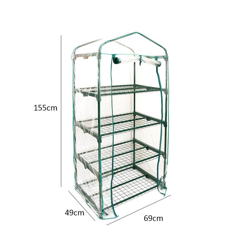 3/4/5 Tier Garden Greenhouse Grow House Plant Vegetable Growbag PVC Cover Mini(Excluding shelves): B