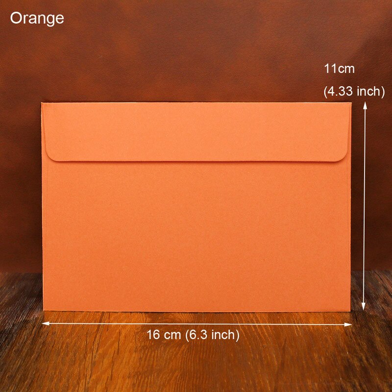 20Pcs Solid Color Envelopes Postcard Package Kraft Paper Bag Brief Style For Wedding Invitations Letters Greeting Cards Valentin: Orange