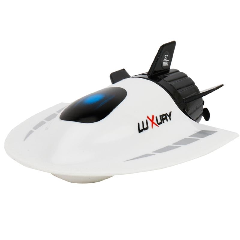 Mini radio fjernbetjening rc båd skib ubåd legetøj cool vandlegetøj (hvid): Hvid
