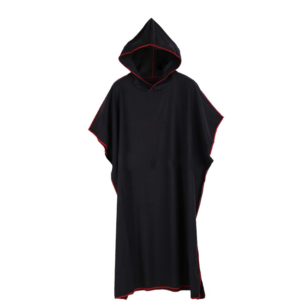Volwassen Duiken Pak Veranderen Gewaden Poncho Hood Sneldrogend Hooded Handdoek Sneldrogende Absorberende Zweet-Absorberende Zwemmen gewaad: Black