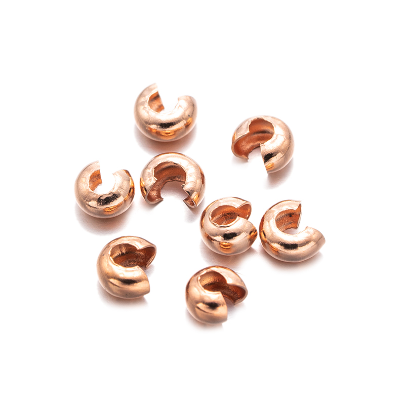 50 pezzi di tappo per perline a crimpare in acciaio inossidabile dorato, tappo per estremità, per orecchini fai da te, creazione di gioielli, accessori, materiali: S / YELLOW