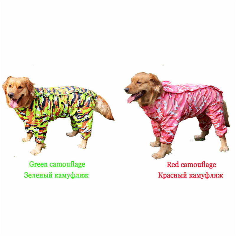 Rood Groen Camouflage Grote Hond Regenjas Waterdichte Regen Jassen Jas Kleding Apparel Labrador Golden Retreiver Samojeed