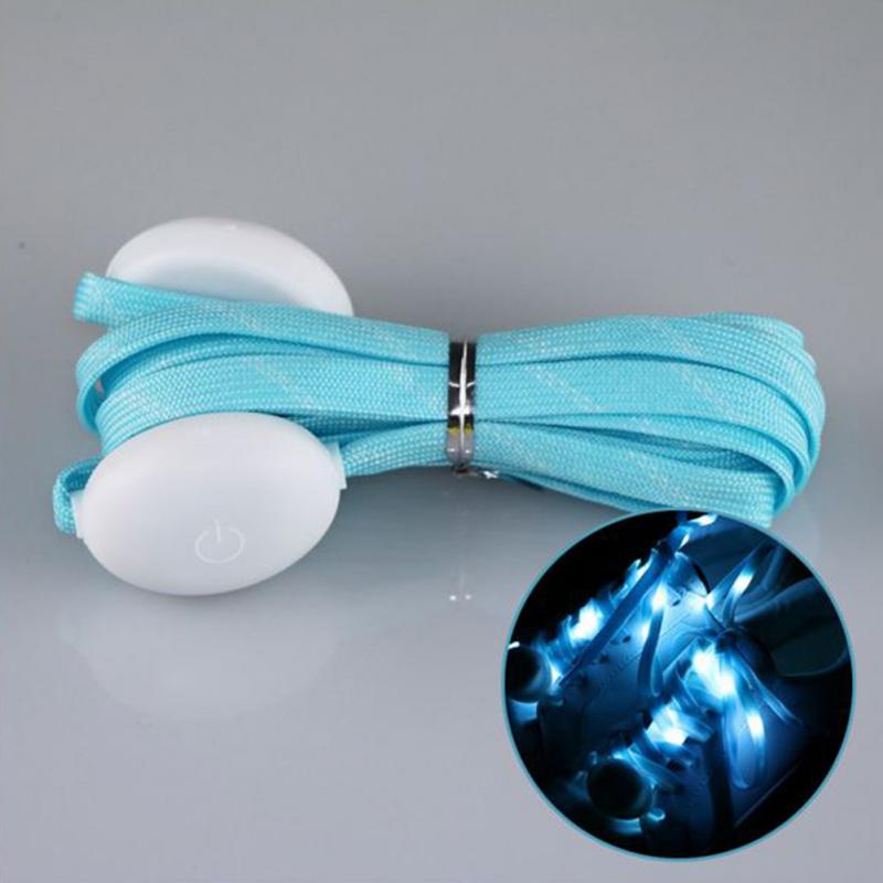 Led Sport Veters Lichtgevende Schoenveters Glow Schoen Strings Ronde Flash Licht Schoenveters Geen Tie Lui Veters Party: Blauw
