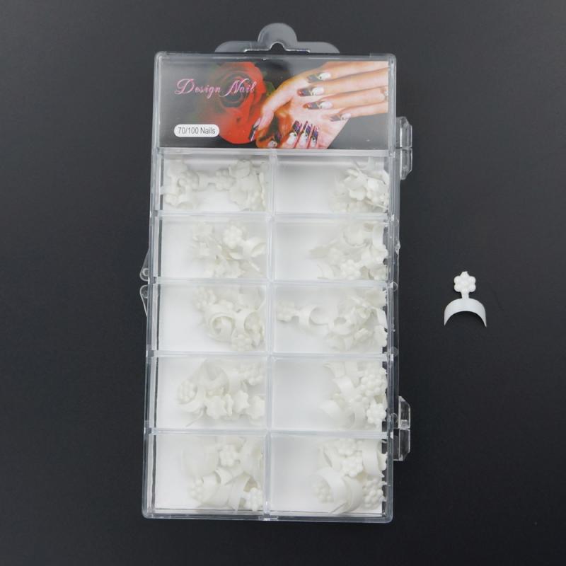 100 stk /500 stk manicure negle halvmåne fransk kant hvid fransk halvpasta korte falske negle negleværktøjer