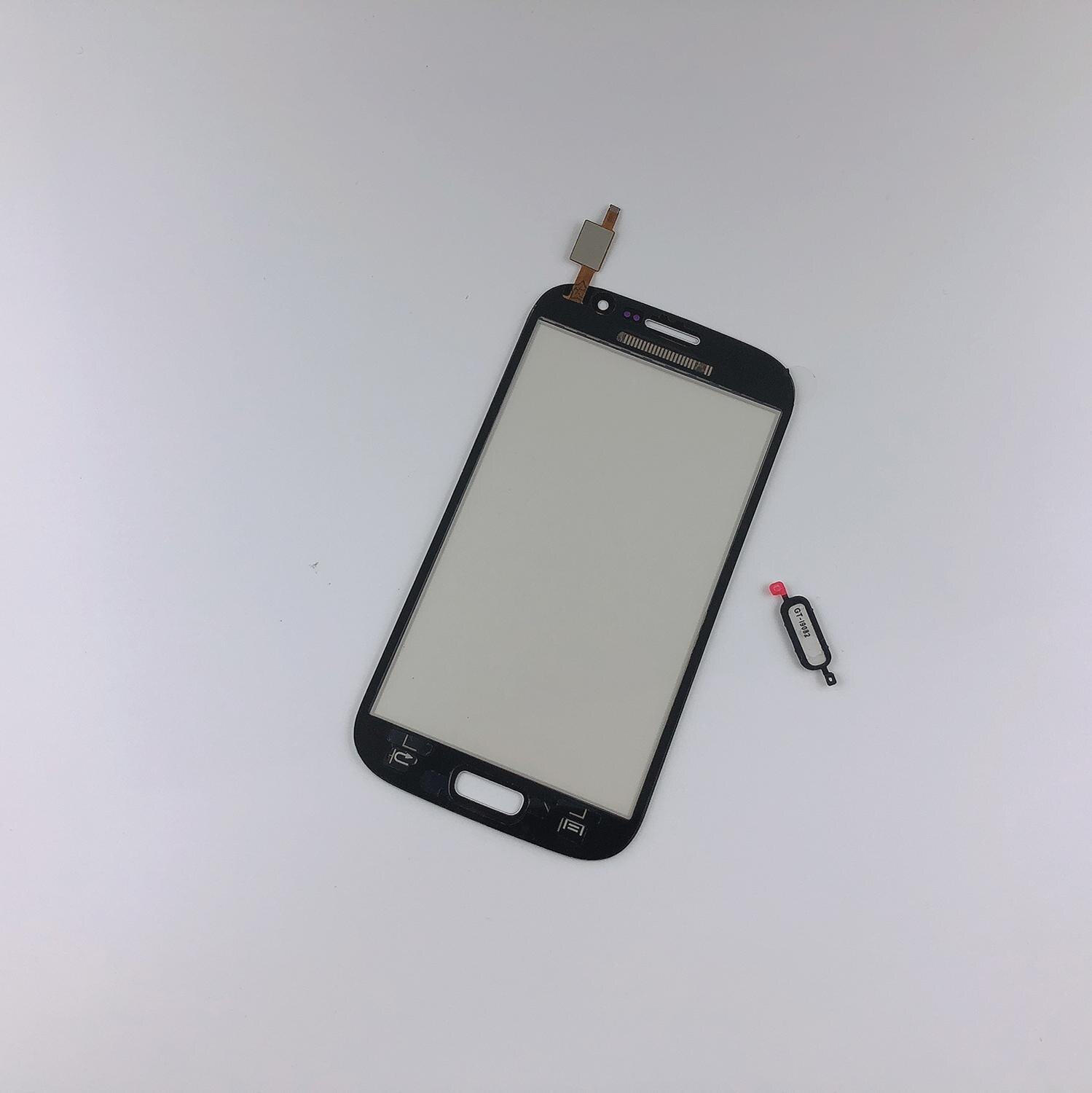 Digitalizador de pantalla táctil para Samsung Galaxy Grand GT i9082 i9080 Neo i9060 i9062 Panel de cristal frontal + cinta 3M + botón de inicio tecla de retorno