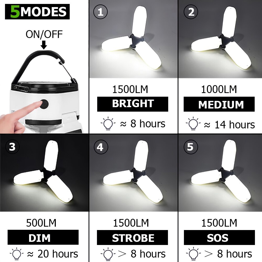 Walyme – lanterne solaire LED Rechargeable pour Camping, batterie externe puissante, éclairage Portable, lampe d&#39;urgence