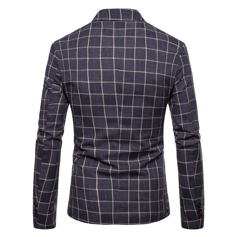 YUNCLOS Slim Fit Business Männer Anzug Blazer Klassische Plaid Gedruckt Anzug Jacke Casual Männlichen Blazer Prom Blazer