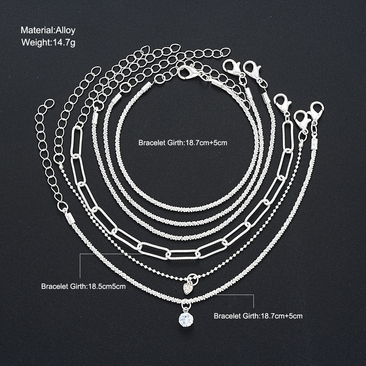 Juego de 6 pulseras ajustables brillantes de Color dorado a la para mujer, pulsera fina , nuevos de joyería para y boda