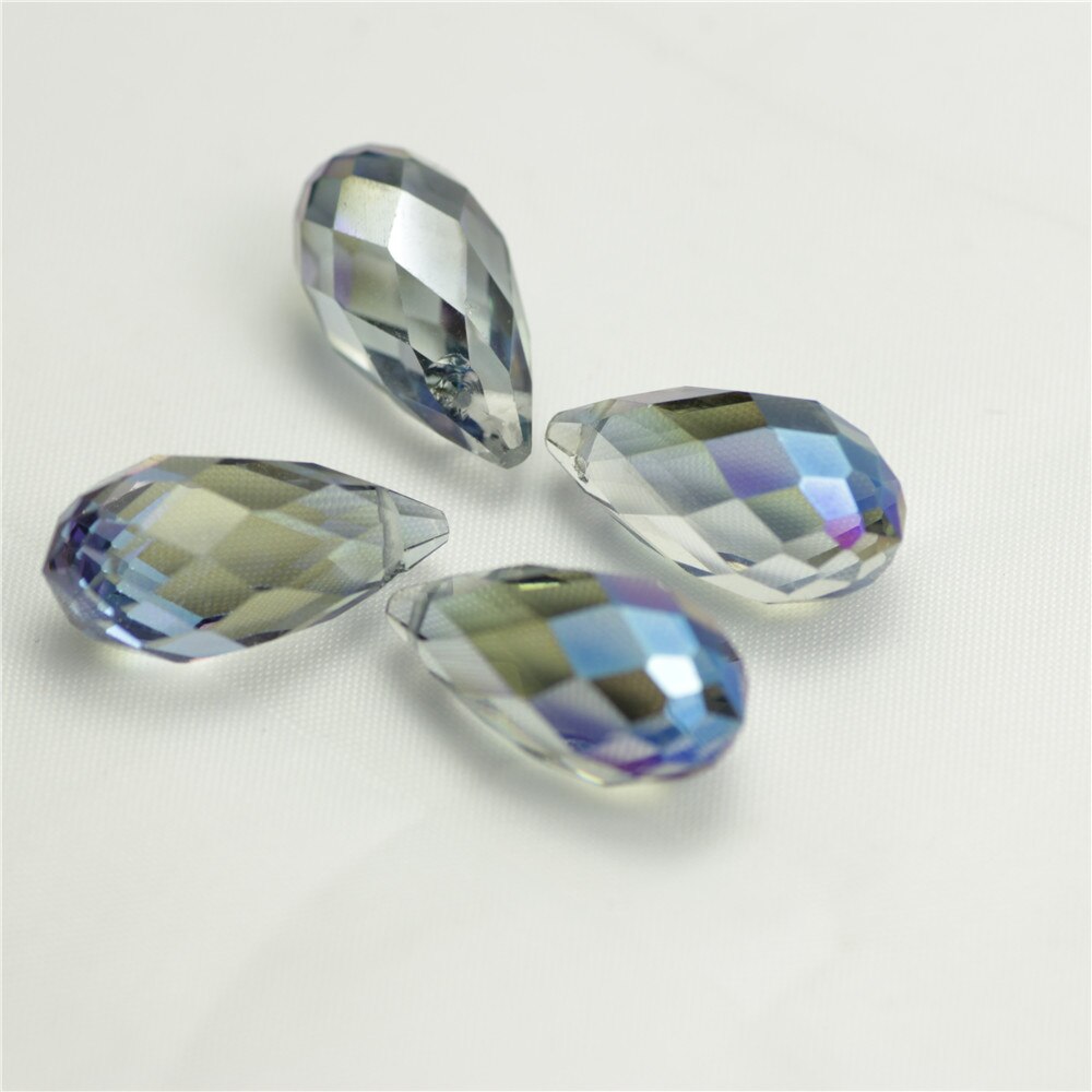 5pcs 12x25mm Charms Crystal Teardrop Bead Faceted Glass Beads Jewelry Womens Accessories Necklace Earring Pendants: plum