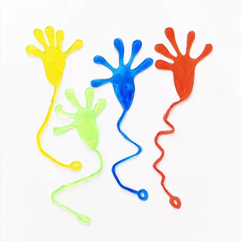 80 Reminiscence Speelgoed Elasticiteit Stretch Kleverigheid Palm Lastig Handschoenen Willekeurige Kleur 10 Stks/partij 6X20Cm Speelgoed
