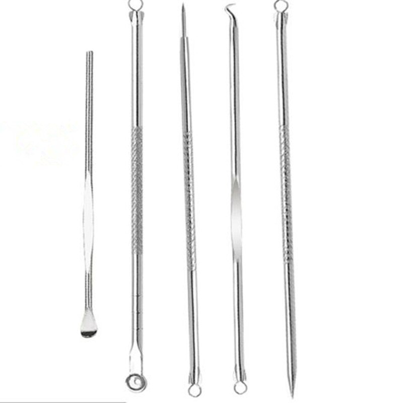 Acne Tool 5pcs Stainless Facial Acne Spot Pimple Remover Extractor Acne-Prone Skin Toolblackhead Facial Acne Spot Pimple Remover