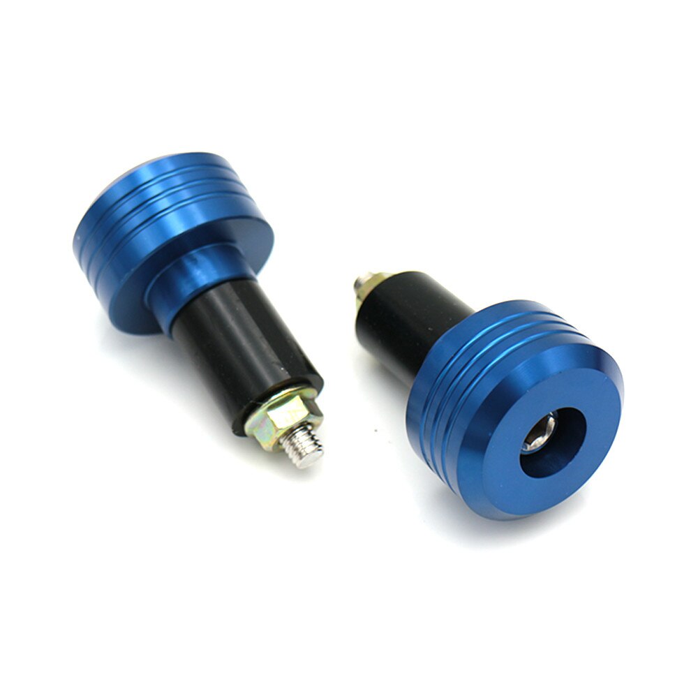 Evomosa Motorcycle Handle Bar Grips Ends Cap Sliders Handvat Bar End Gewicht CNC Aluminium Motor Cafe Racer Chopper Cruiser: Blue Color