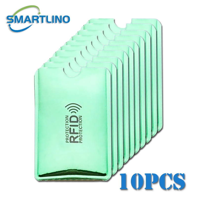 5/10/20 Stuks Anti Diefstal Bank Creditcard Protector Nfc Rfid Blokkeren Kaarthouder Portemonnee Cover aluminiumfolie Id Visitekaartje Case: Licht Groen