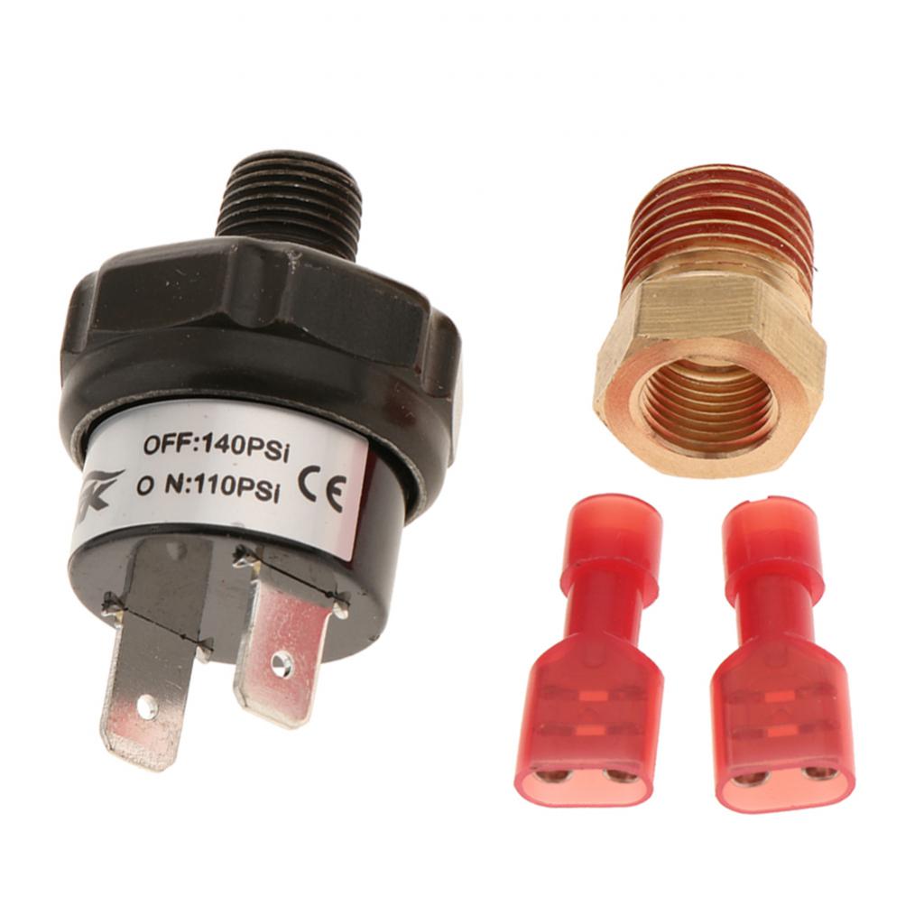 12V Heavy Duty 110/140 PSI Pressure Switch Valve Tank Mount for 12 Volt Compressor Air Horn Presssure