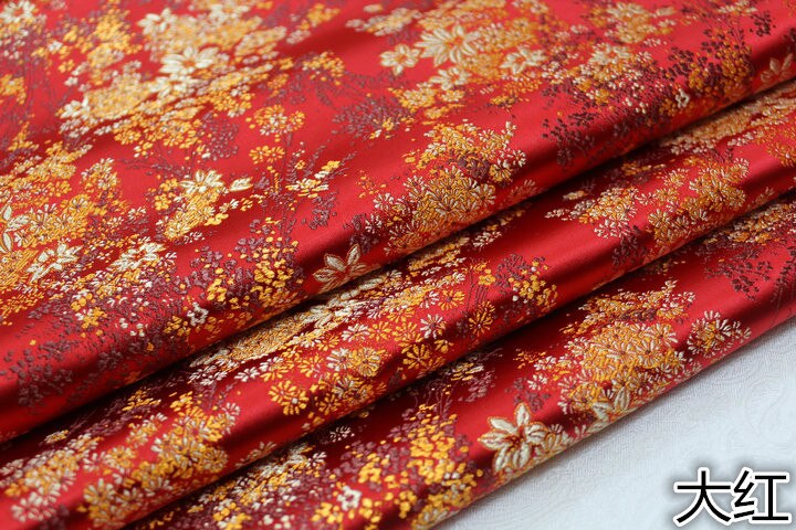 Breed 29 "Chinese Cheongsam Pop Jurk Mongoolse Gown Stof Film Tv Satijn Materiaal Decoratie Diy Jacquard Brocade Doek: Red