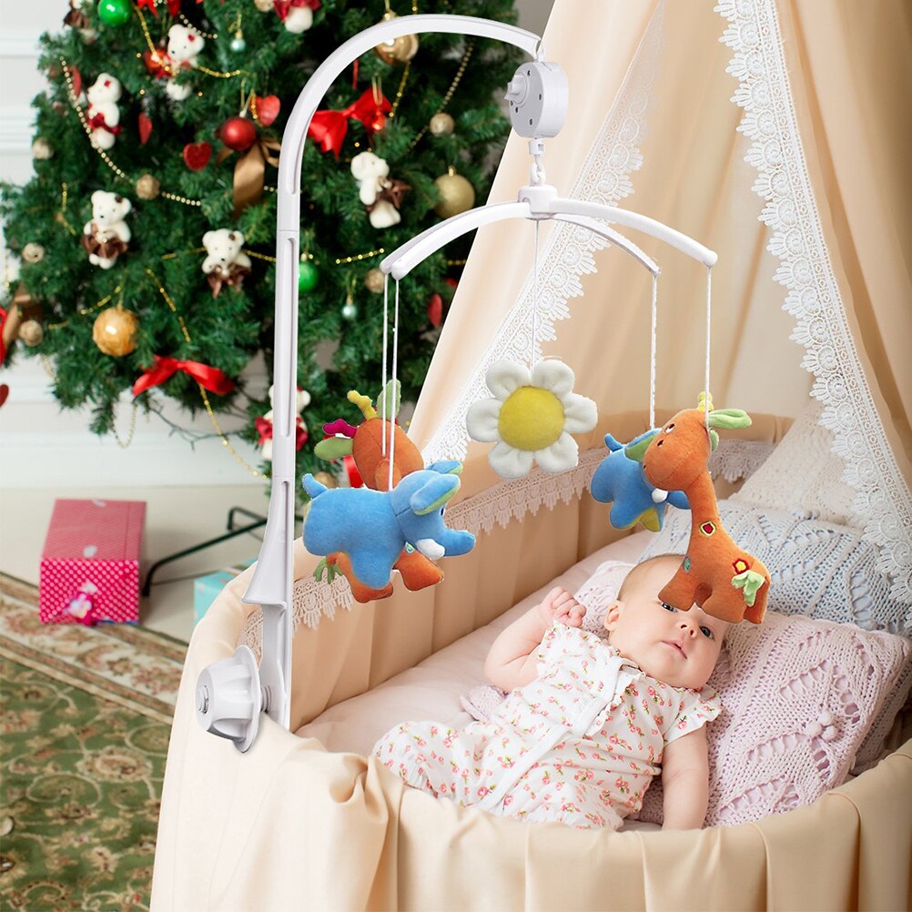 Baby spielzeug Weiß Rasseln Halterung Set Krippe Mobile Bett Glocke Spielzeug Halter Arm Wind-up Musik Box Rack Klammern wind-up Musik Box