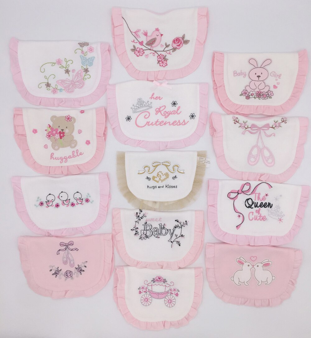 baby girl princess bibs 14 pieces/ pack , baby cotton bibs
