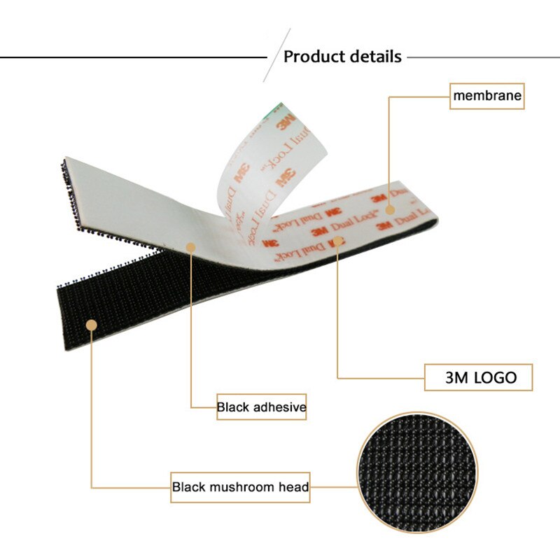 Typ 400/25.4mm bredd 3m dubbellås  sj3551 svart vhb svamp tejp