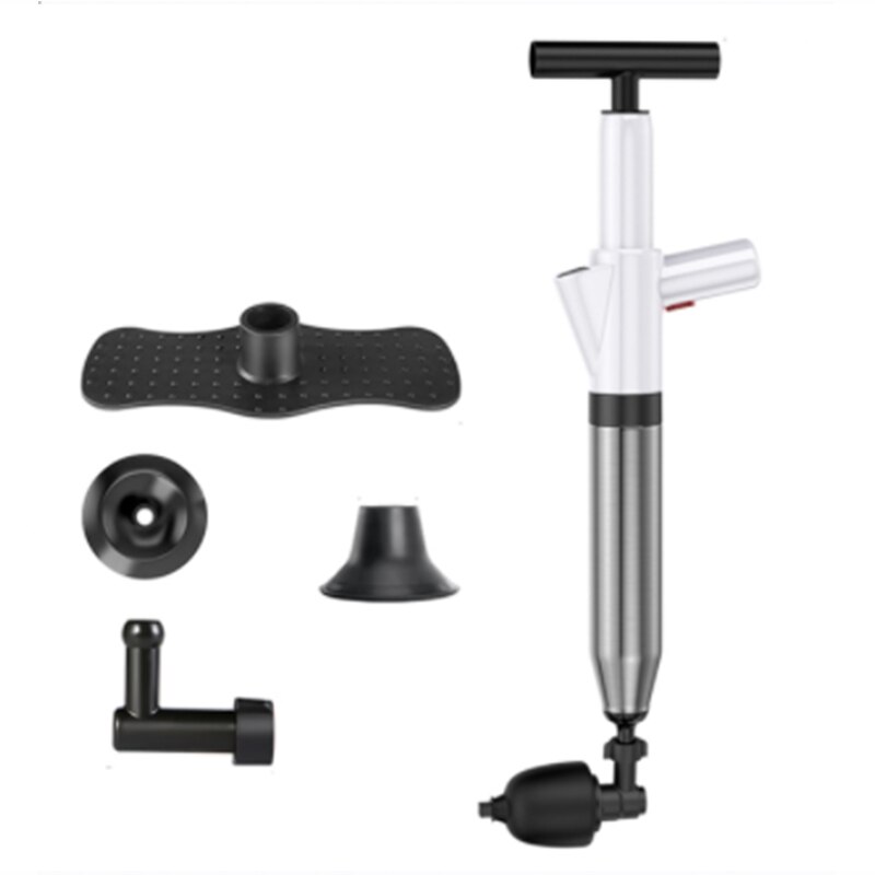 Sewer Dredge Clogged Remover Pipe Toilet Plungers Drain Blaster High Pressure Cleaner Manual Air Drain Pneumatic Dredge Tools: style 2 White
