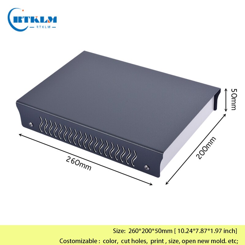 DIY project housing desktop box iron junction box custom cabinet box Iron box for electron enclosure 260*200*50mm: BDA40061-A7