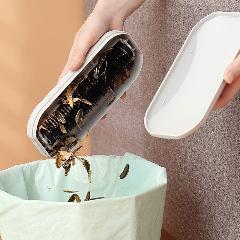 Cepillo para polvo de alfombras, herramienta de limpieza de ropa, mesita de noche, barredora de migas, limpiador de pelusa de pelo de mascotas, recolector pegajoso, rodillo de pelusa