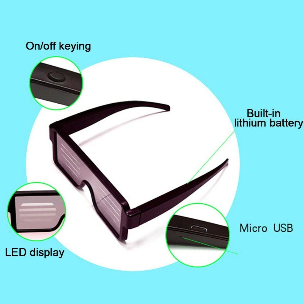 5 Color Light-Up Shutter Glasses LED Shades Sun Glasses Flashing Rock Party Eyewear Apparel Accessories