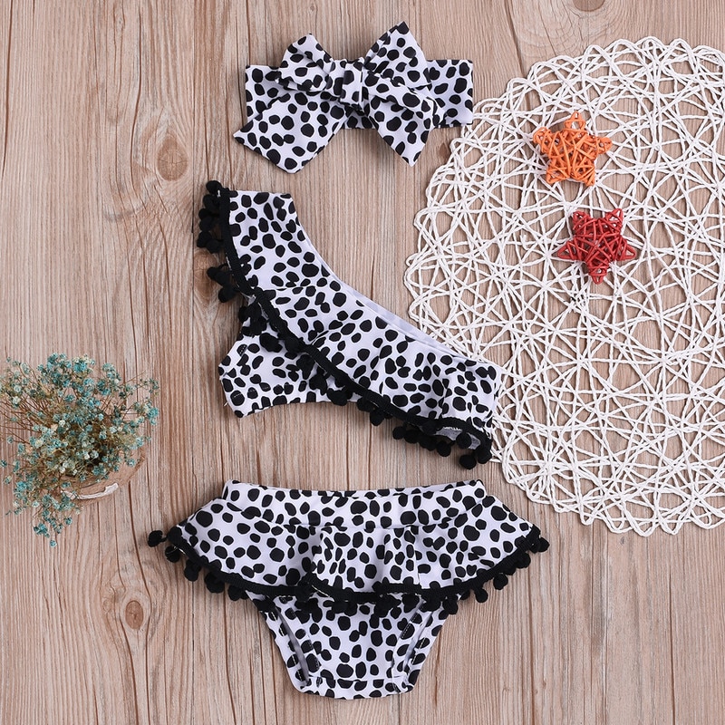 Leopardprint børn piger badetøj sløjfe todelt bikini sæt sommer bade strand tøj