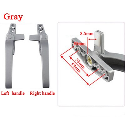 38 typ Zink-legierung Fenster ziehen Griff Verknüpfungen/Rechts Hand 50 Typ Glas Tür Griff Schiebe FlüGel Möbel Hardware- griff: links handhaben / 50Typ grau handhaben