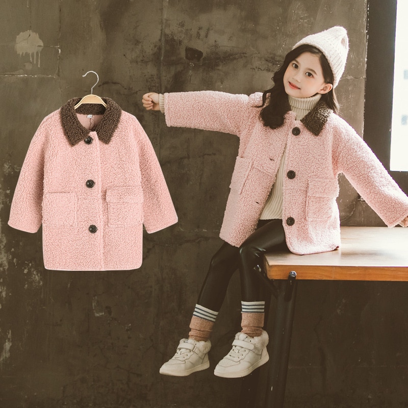 Nueva niña ropa chaquetas de lana bebé abrigo de lana gruesa Otoño e Invierno ropa de abrigo para niños cazadora