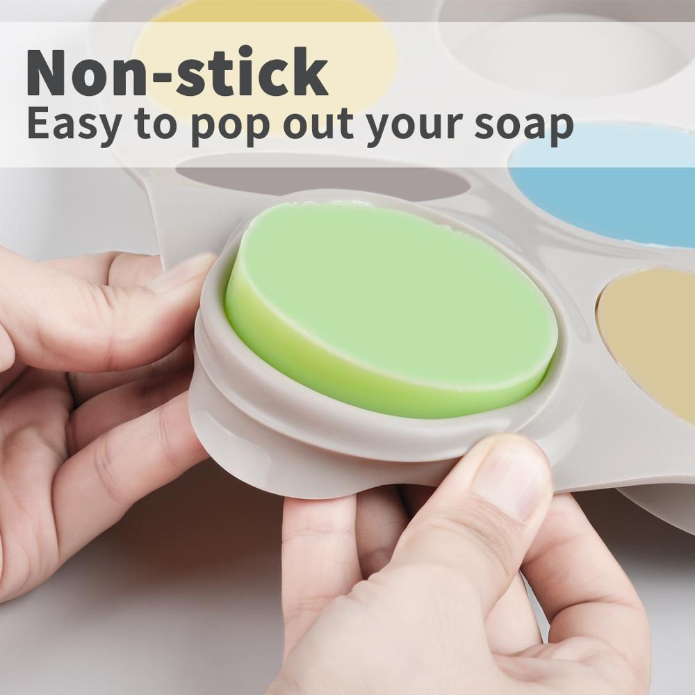 9 holte 3D Silicone Zeep Mold Ronde Vorm Voor Zeep Maken DIY Handgemaakte Vorm Mallen
