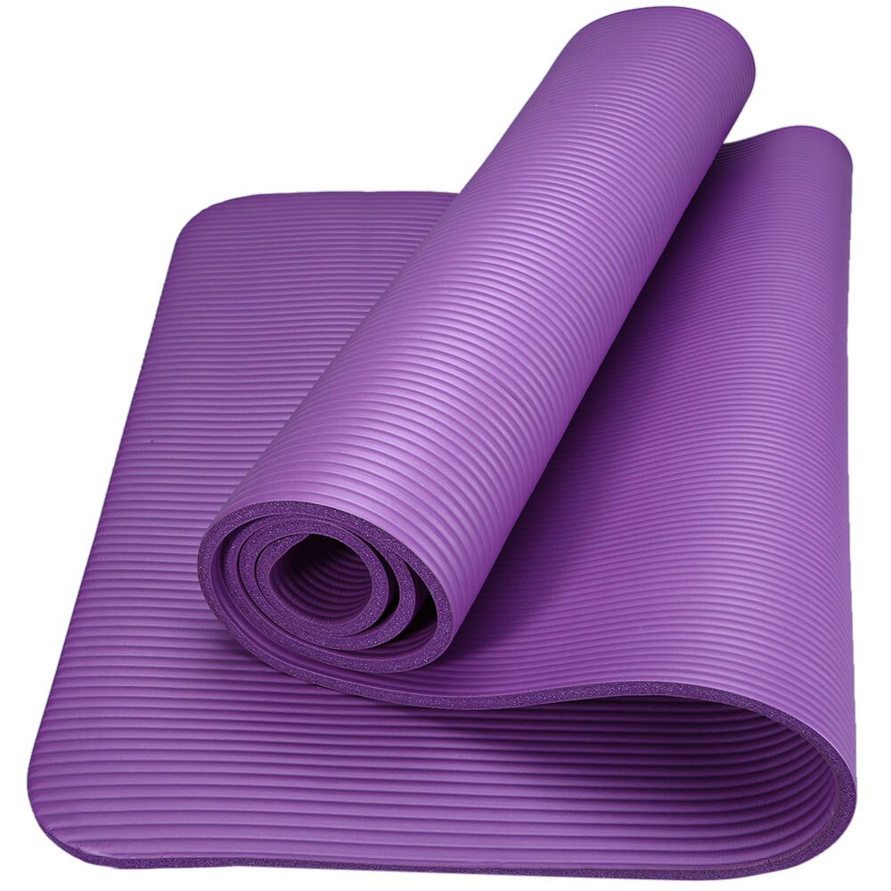 TPE Yoga Mat - 183x61x10mm - Position Line - Non-Slip - Beginner Friendly - Fitness Gym: Purple