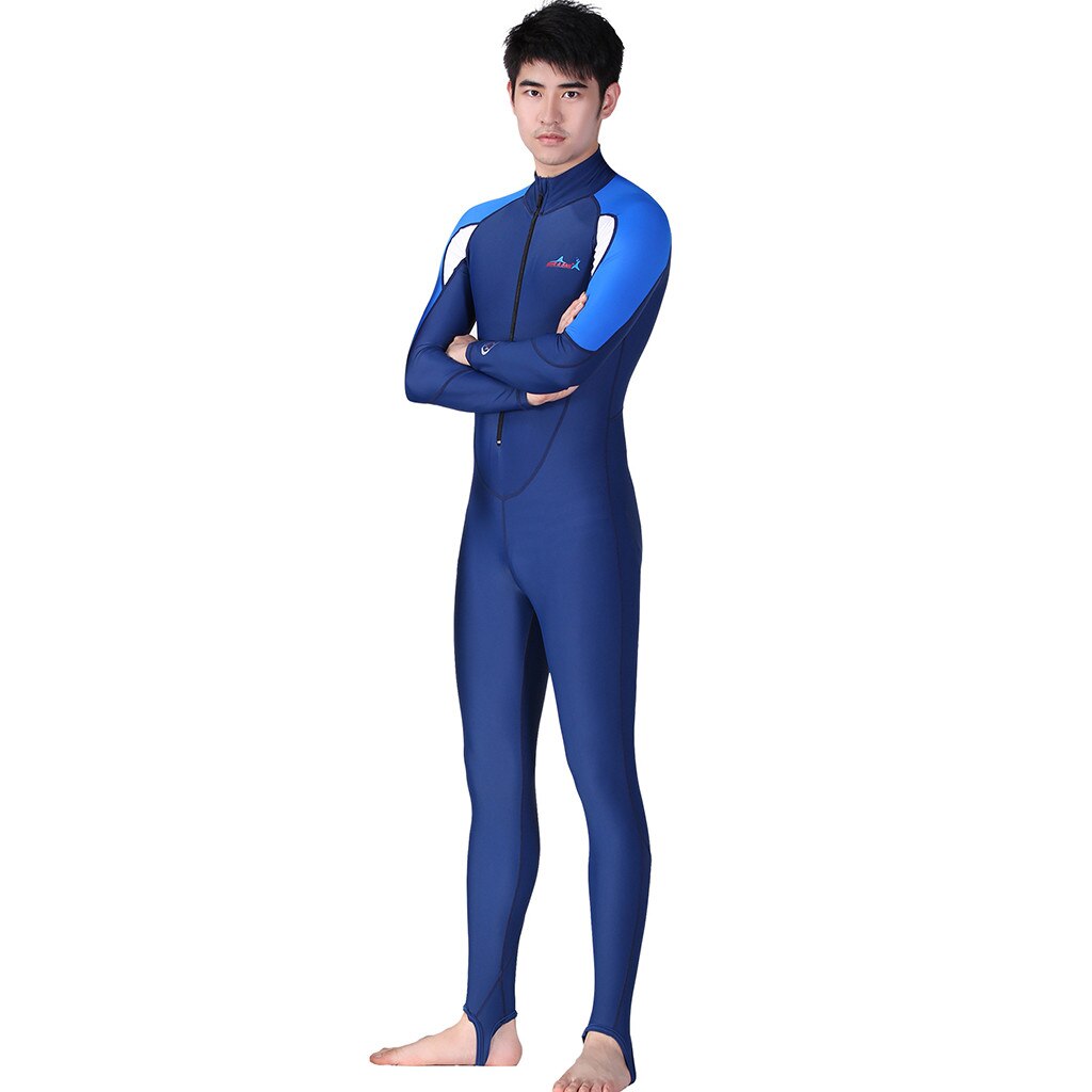 Maillot de bain manches longues homme plongée en apnée surf plongée sous-marine combinaison une pièce corps complet combinaison de bain traje de baño manga larga: XXL