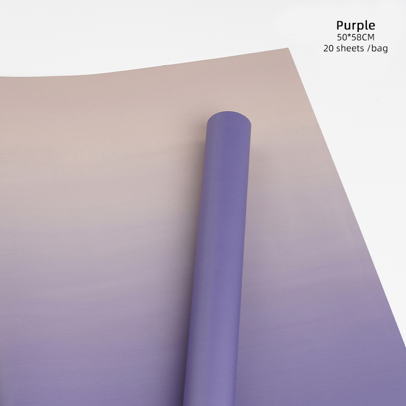 Gradient Rainbow Flowers Wrapping Paper Handmade Bouquet Wrapping Paper Flower Shop Floral Waterproof Packaging Material: light yellow