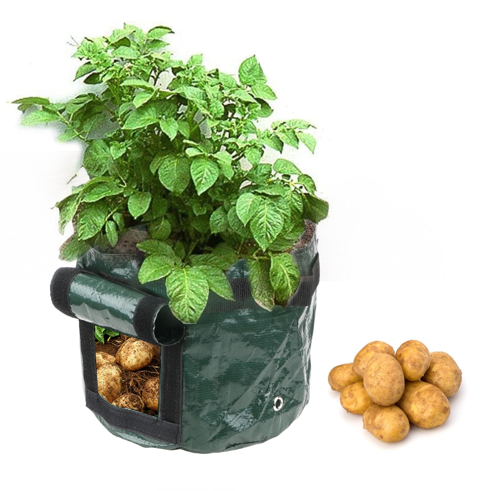 Pe trasa plantering container väska förtjocka trädgård kruka hem trädgårdsredskap gör det själv potatis odla planter grönsak växt odla väska