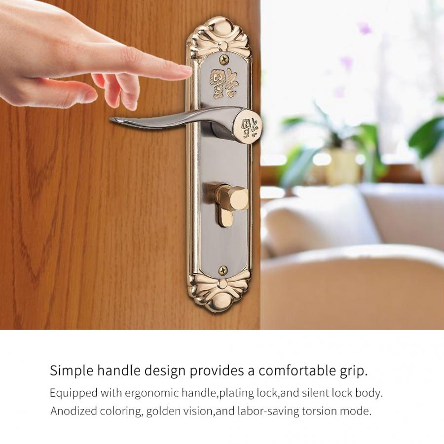Handle Lock serrure de porte European Durable Indoor Handle Door Lock Cylinder With Keys deurklink