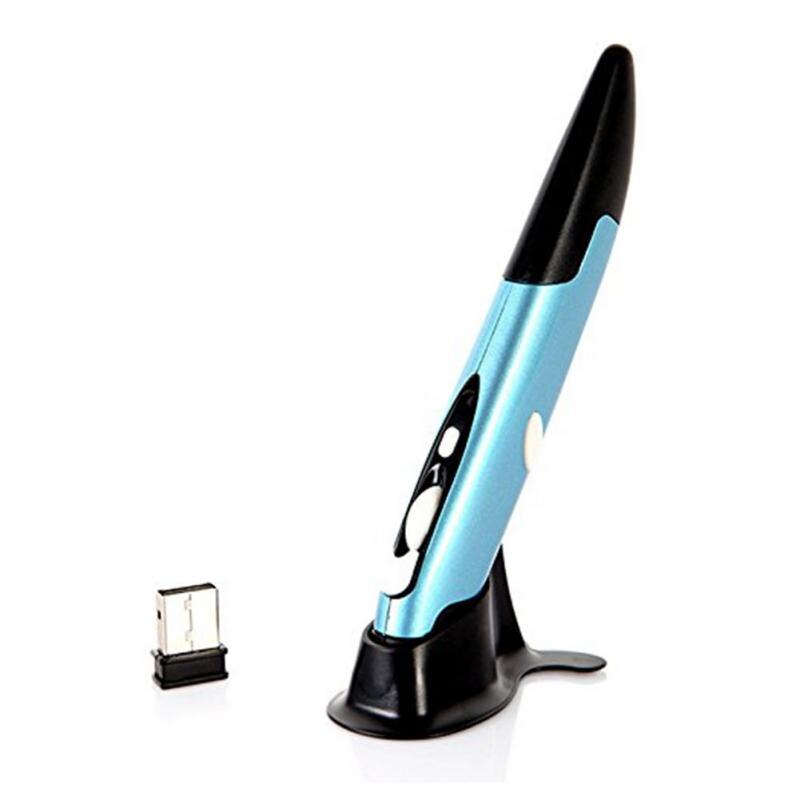 2.4G Draadloze Optische Presenter Ergonomisch Pen Muis Voor Tablet Laptop Pc Desktop Pen Vormige Voor Handschrift Input Muis: Blue