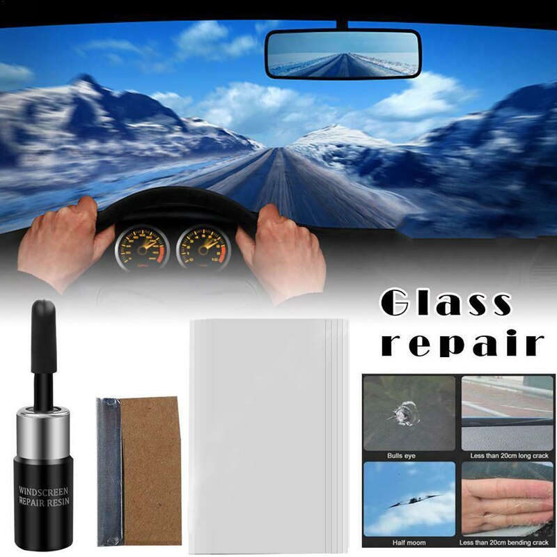 Bil forrude forrude glas reparation harpiks kit auto køretøj vindue fix værktøj reparation  j8 #3
