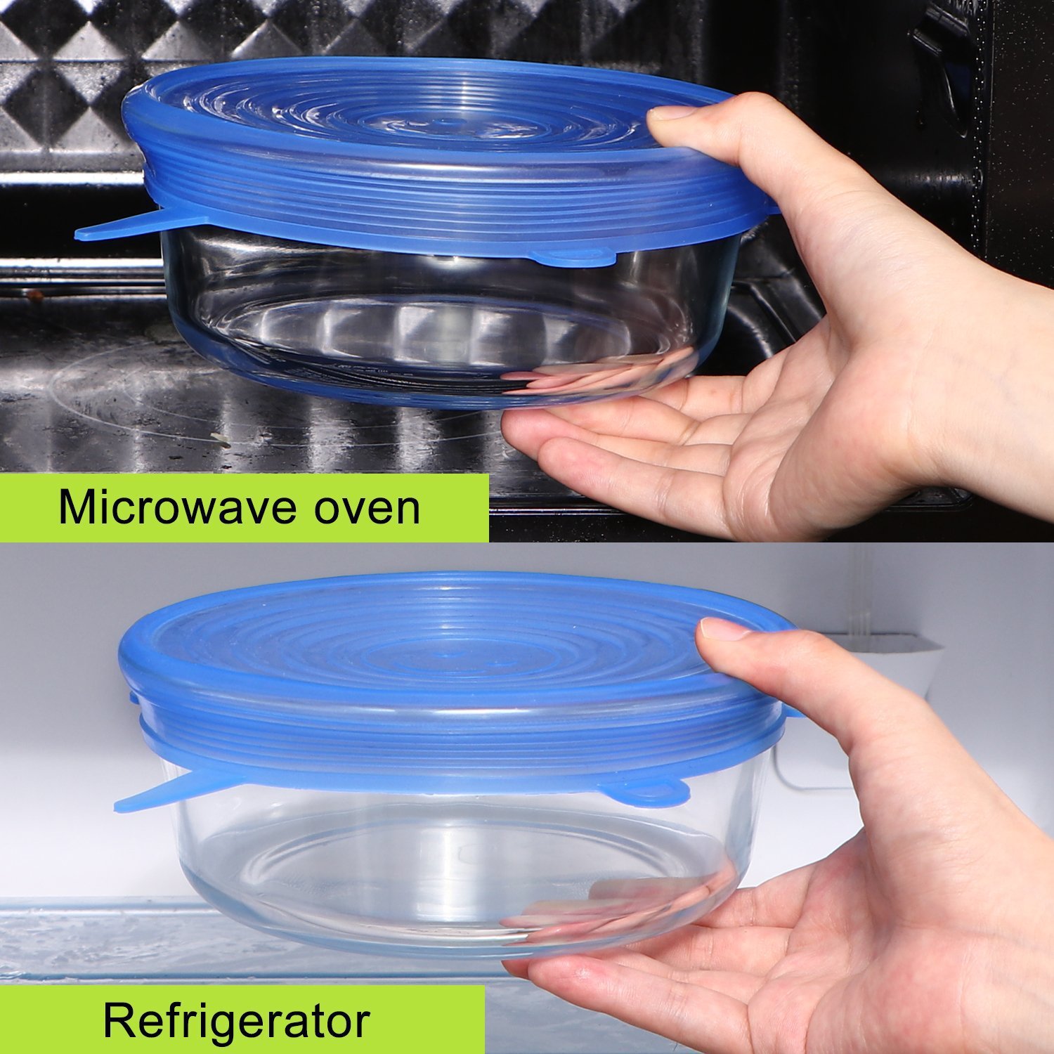 Set de couvercles réutilisables universels pour nourriture, 12 pièces, protection alimentaire en Silicone extensible, capuchon magique pour aliments, pour la nourriture