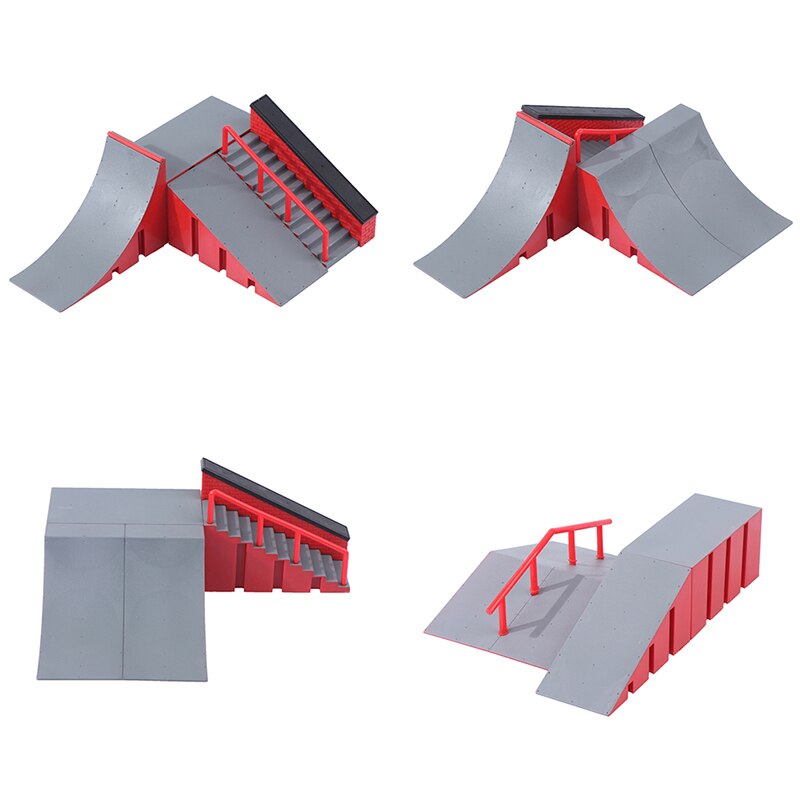 Finger Skate Park Kit Ramp Parts with 1 Finger Skateboard Mini Scooter Toys finger skateboard suit