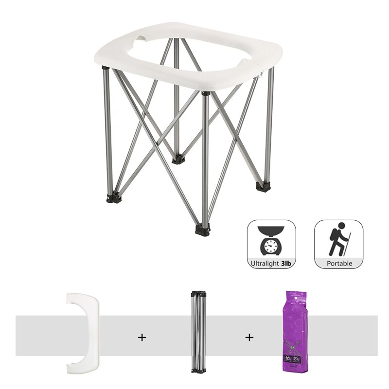 Portable Outdoor Toilet Emergency Mobile Seat Camping Toilet Foldable Seat Chair Toilet For Camping Hiking Travel Car
