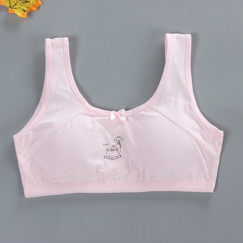 4pc/lot arrived Wrap bust cotton candy Vest young Girls students teenagers Underwear children: Pink