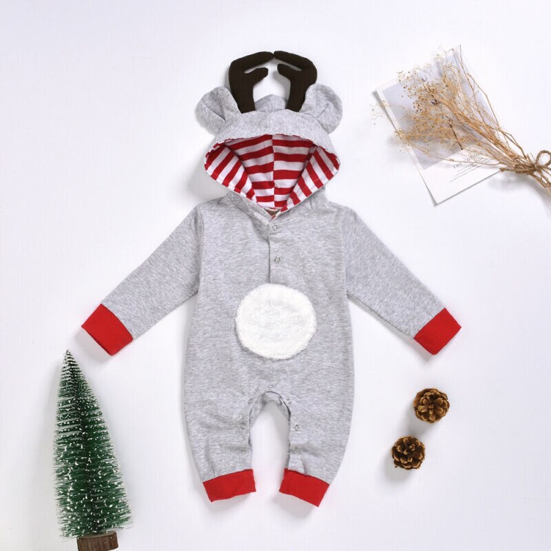 Emmababy Kerst Baby Baby Meisje Jongen Rompertjes 0-18M Lange Mouwen Geweien Cartoon Romper Overall Kleding Set